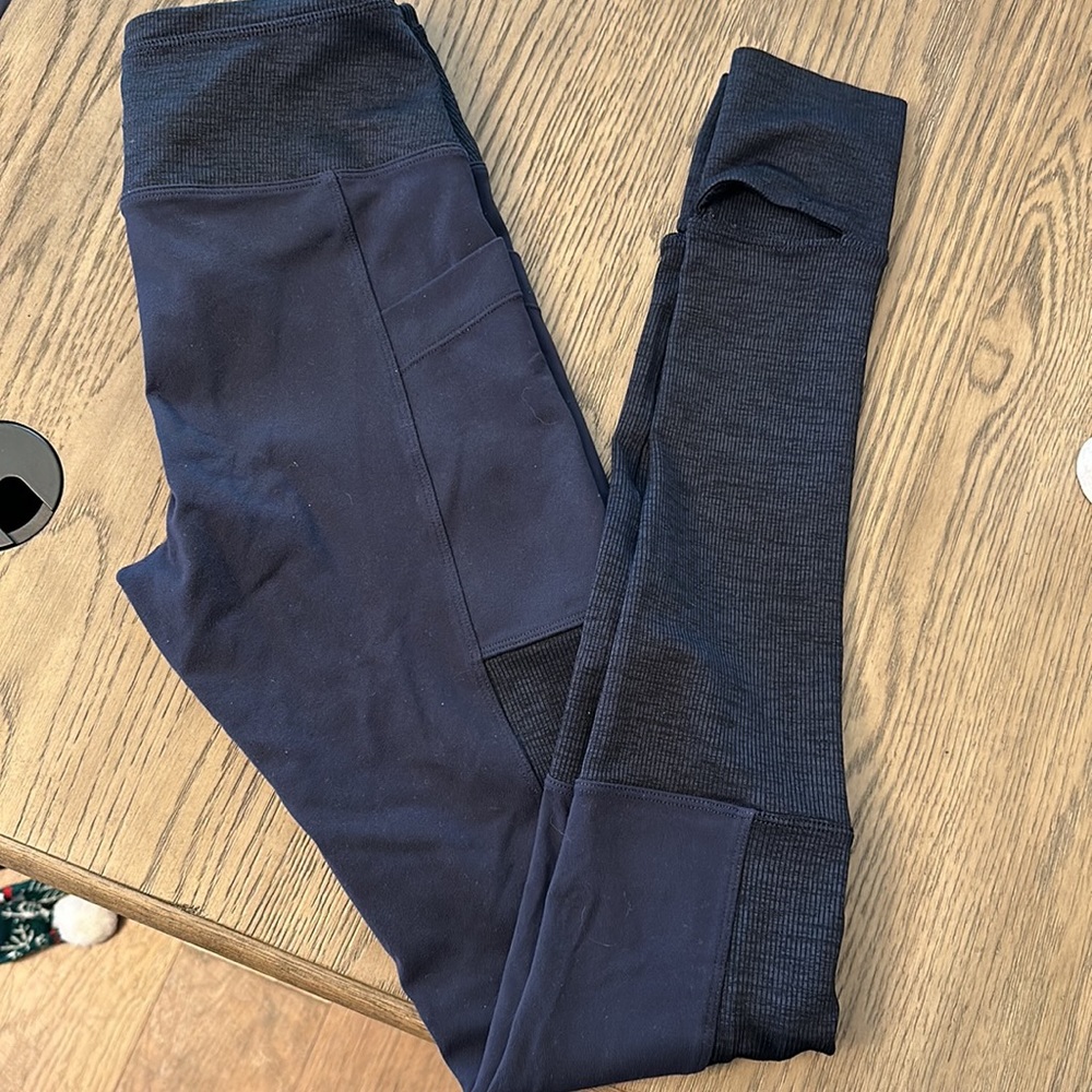 PrAna Navy Ribbed Leggings - Picture 2 of 2